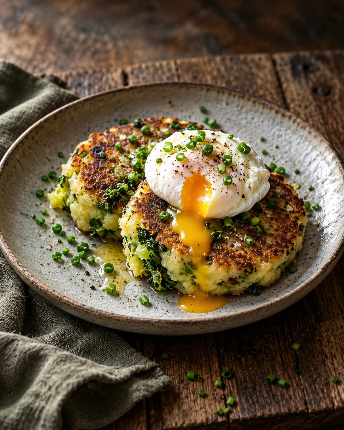 Irish Colcannon Cakes with Poached Eggs