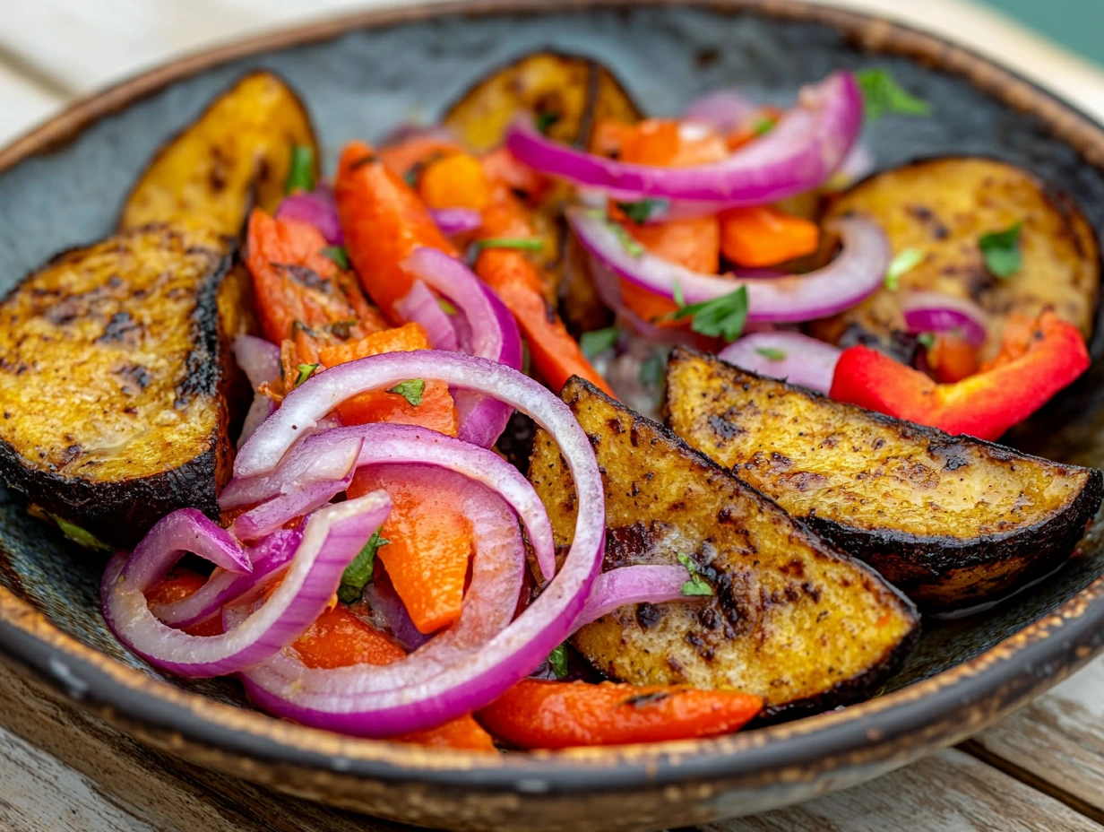 Bammy with Escovitch Vegetables