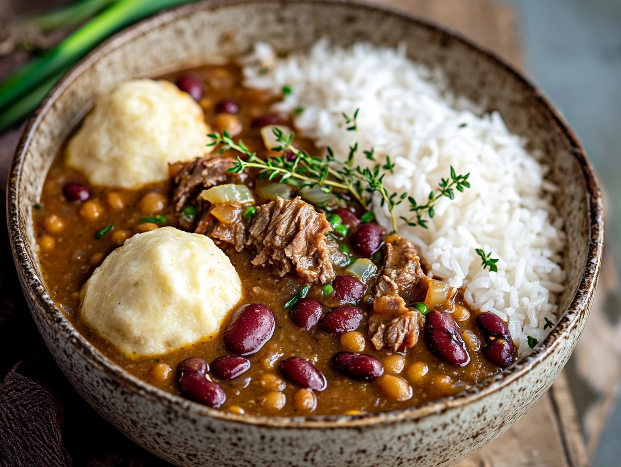 Jamaican Stew Peas with Spinners
