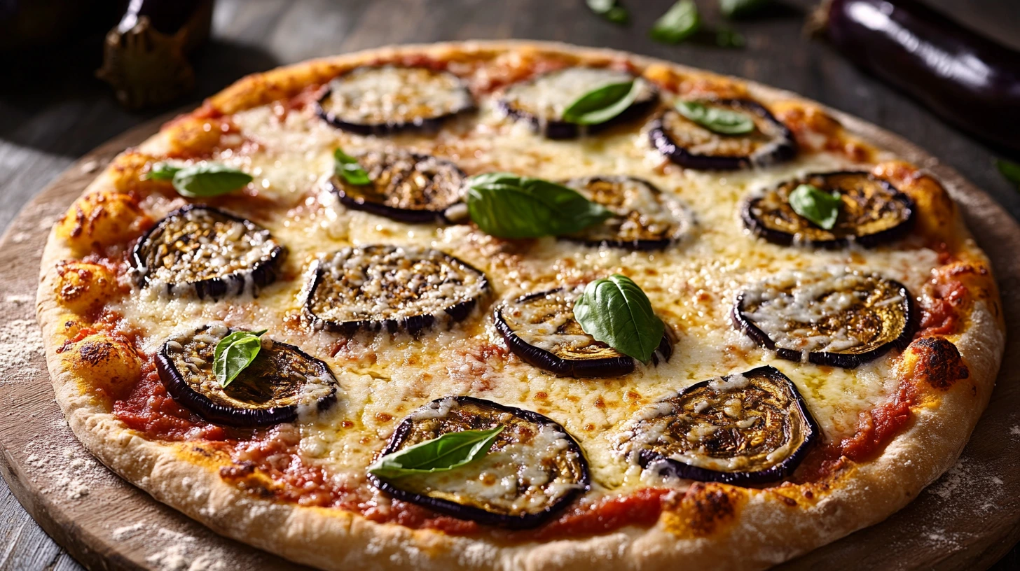 Aubergine Parmigiana Pizza