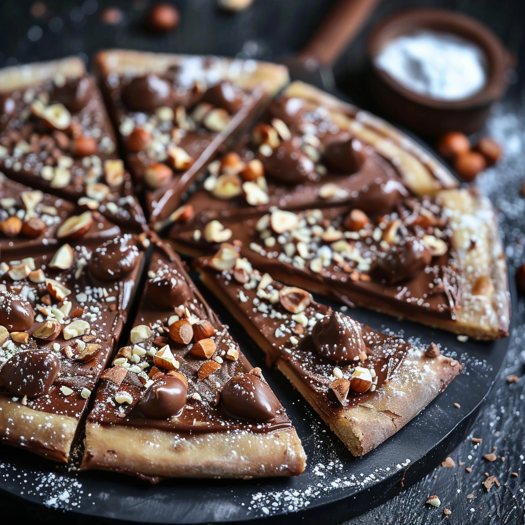 Dessert Chocolate Hazelnut Pizza