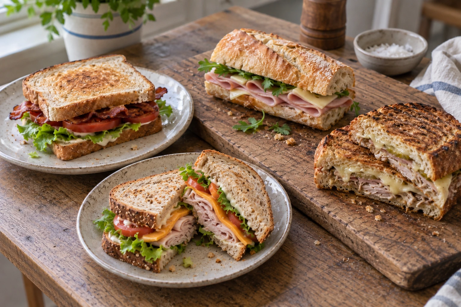A global table of iconic sandwiches, rolls, pitas and toasted sandwiches.