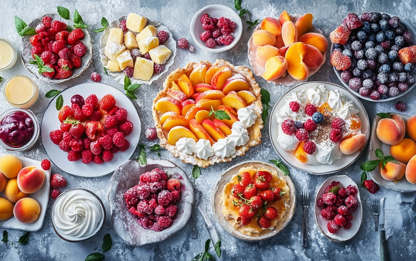 Summer fruit desserts