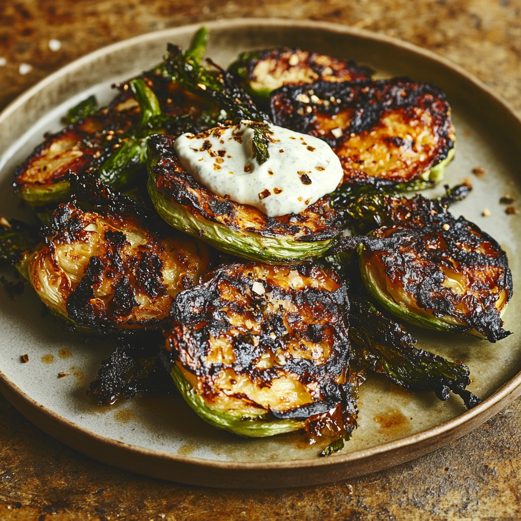 Charred Tenderstem with Garlic Yoghurt