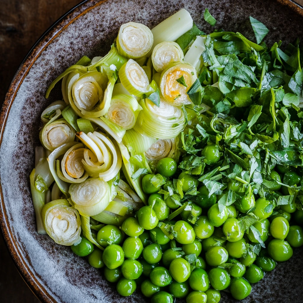 Creamy Leeks and Peas