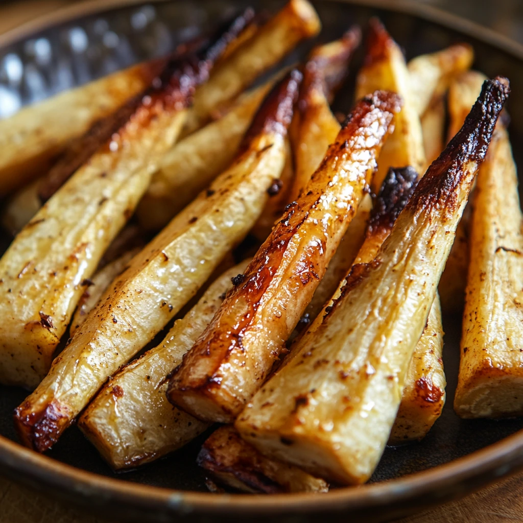 Miso Maple Roasted Parsnips