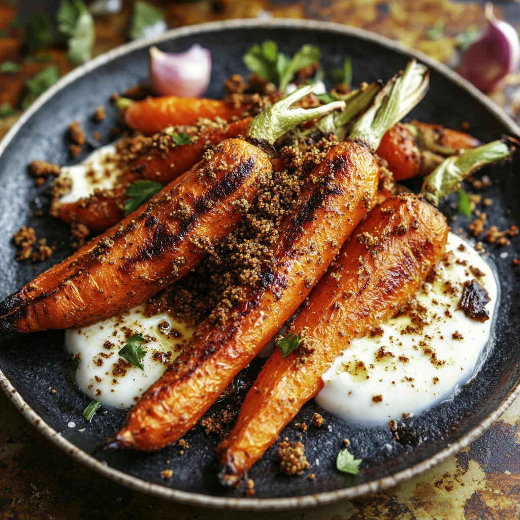 Roasted Carrots with Dukkah and Yoghurt