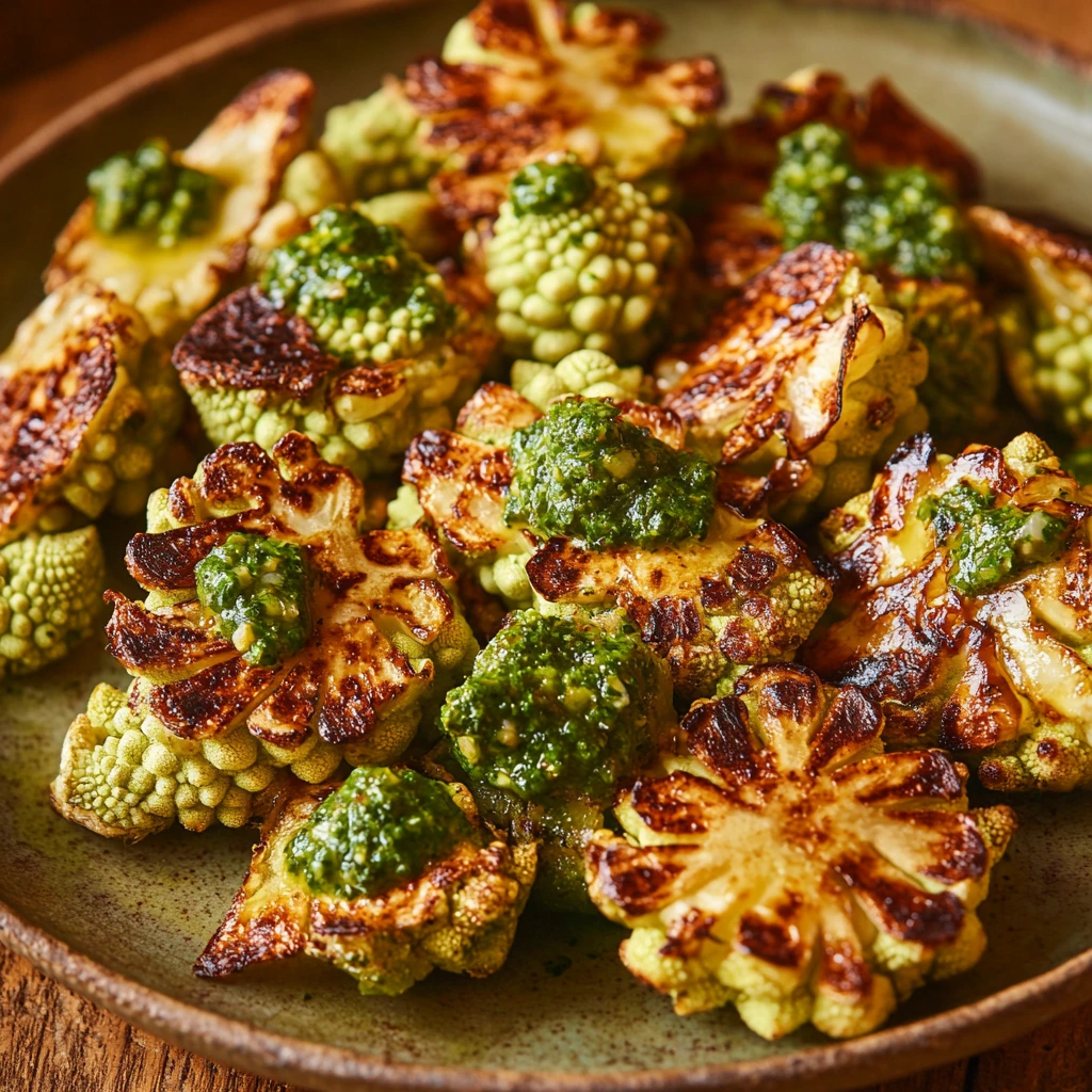 Roasted Romanesco with Salsa Verde